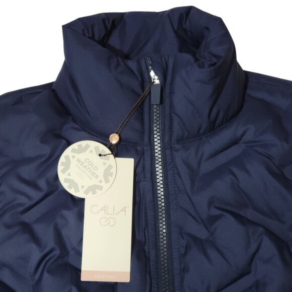 CALIA Cold Dash Run Vest Womens Size XS Blue Full Zip Quilted Jacket Zip Pockets - Picture 6 of 15